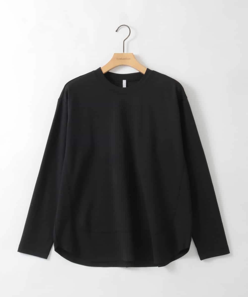 ZMKGE55069 al'aise modulation(アレーズモジュレーション) ラウンドヘムデザインカットソー ブラック