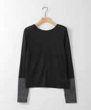 ZMKGE57059 al'aise modulation(アレーズモジュレーション) 【2WAY】異素材ドッキングカットソー ブラック