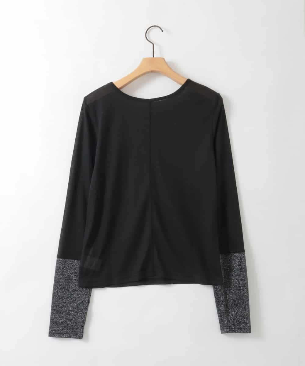 ZMKGE57059 al'aise modulation(アレーズモジュレーション) 【2WAY】異素材ドッキングカットソー ブラック