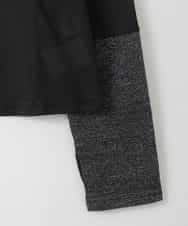 ZMKGE57059 al'aise modulation(アレーズモジュレーション) 【2WAY】異素材ドッキングカットソー ブラック