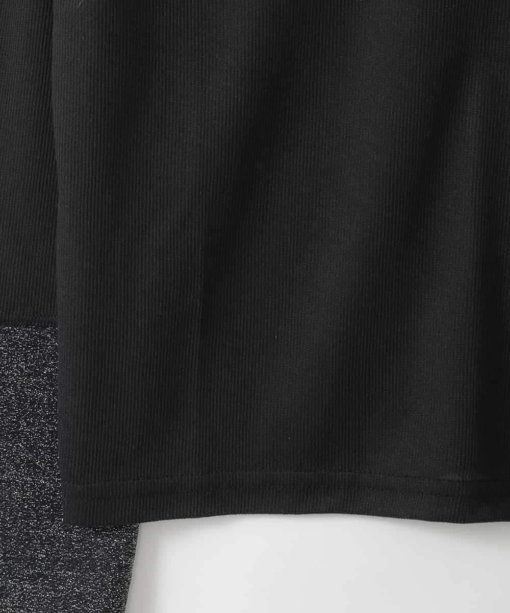 ZMKGE57059 al'aise modulation(アレーズモジュレーション) 【2WAY】異素材ドッキングカットソー ブラック