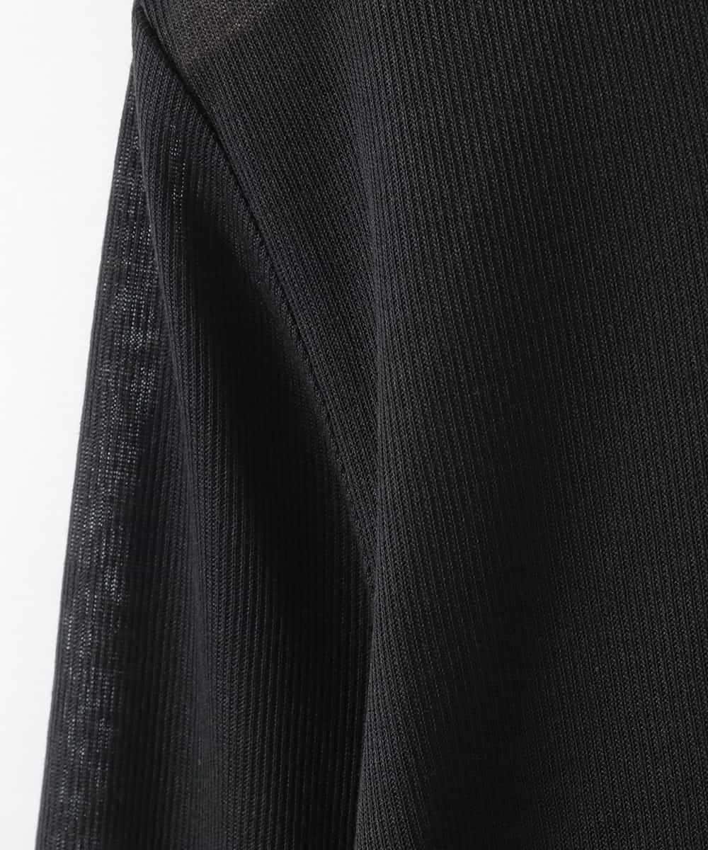 ZMKGE57059 al'aise modulation(アレーズモジュレーション) 【2WAY】異素材ドッキングカットソー ブラック