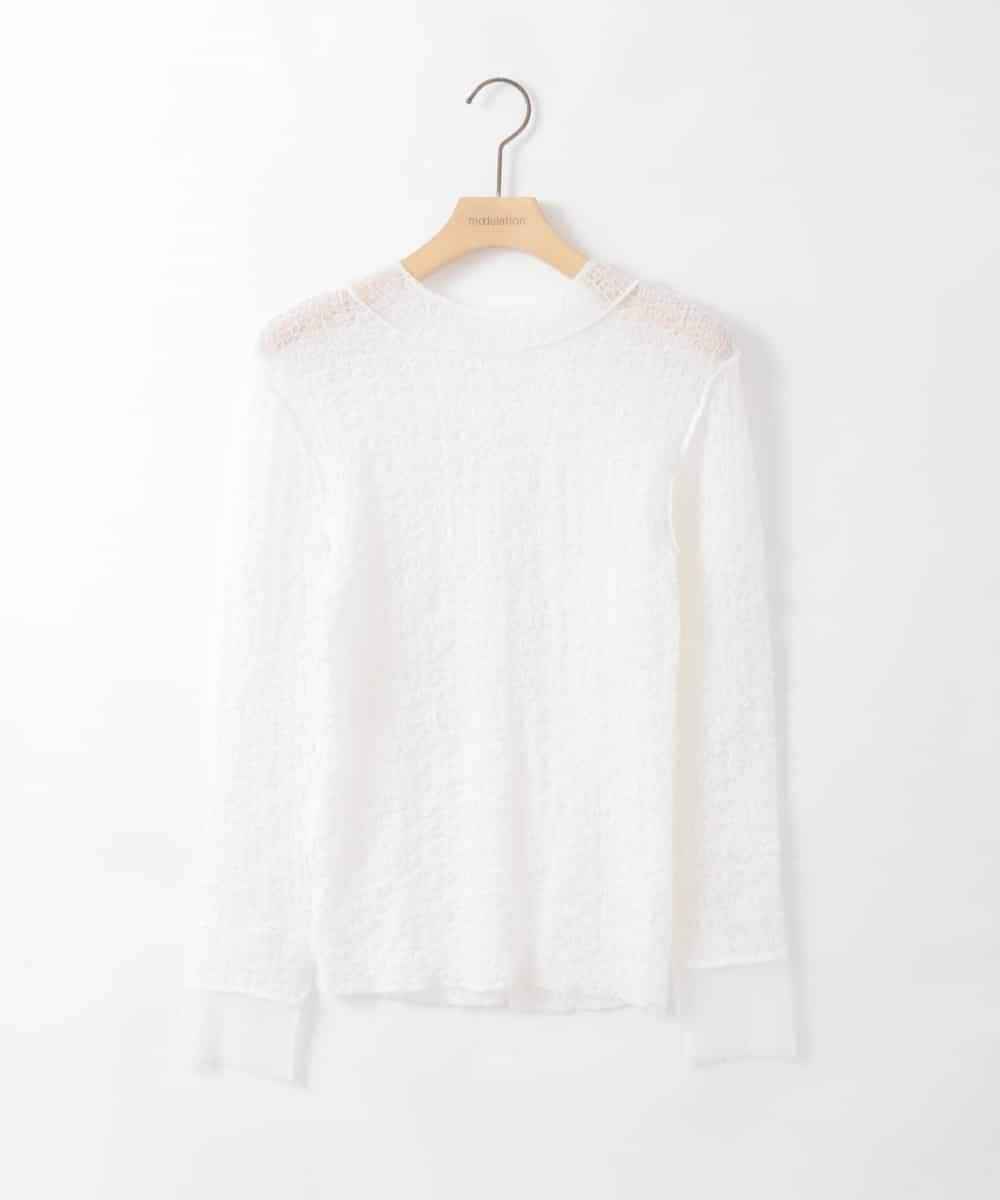 ZMKGE58098 al'aise modulation(アレーズモジュレーション) 【2WAY】シアーシャーリングデザインカットソー ホワイト