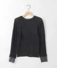 ZMKGE58098 al'aise modulation(アレーズモジュレーション) 【2WAY】シアーシャーリングデザインカットソー ブラック