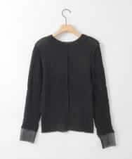 ZMKGE58098 al'aise modulation(アレーズモジュレーション) 【2WAY】シアーシャーリングデザインカットソー ブラック