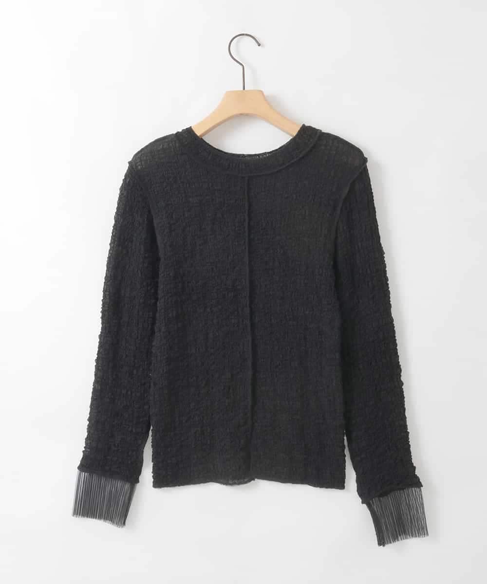 ZMKGE58098 al'aise modulation(アレーズモジュレーション) 【2WAY】シアーシャーリングデザインカットソー ブラック