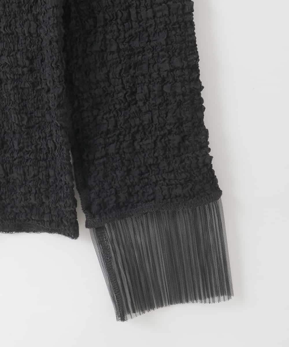 ZMKGE58098 al'aise modulation(アレーズモジュレーション) 【2WAY】シアーシャーリングデザインカットソー ブラック