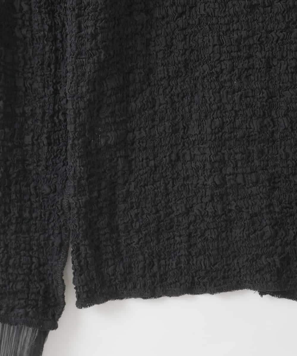 ZMKGE58098 al'aise modulation(アレーズモジュレーション) 【2WAY】シアーシャーリングデザインカットソー ブラック