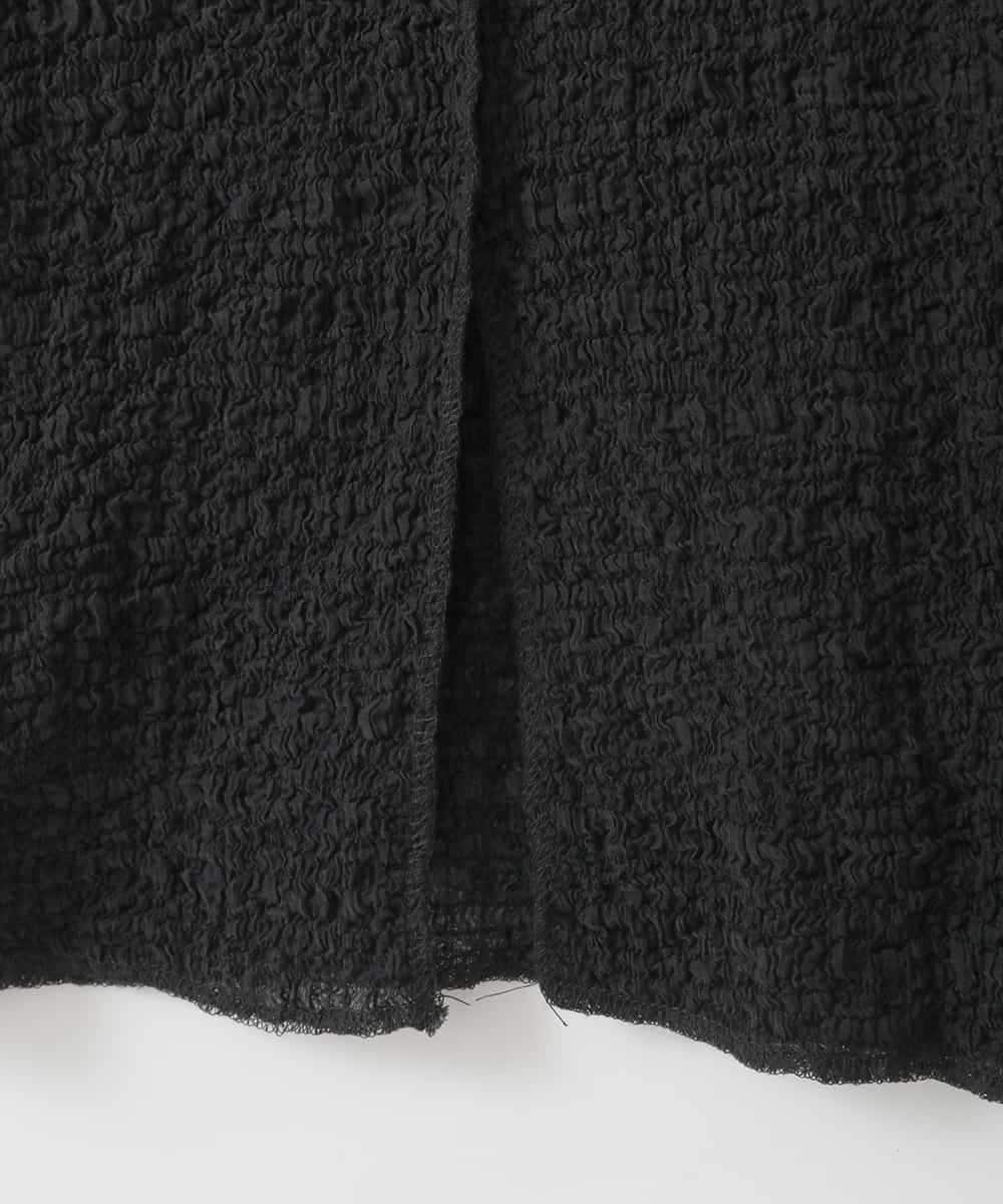 ZMKGE58098 al'aise modulation(アレーズモジュレーション) 【2WAY】シアーシャーリングデザインカットソー ブラック