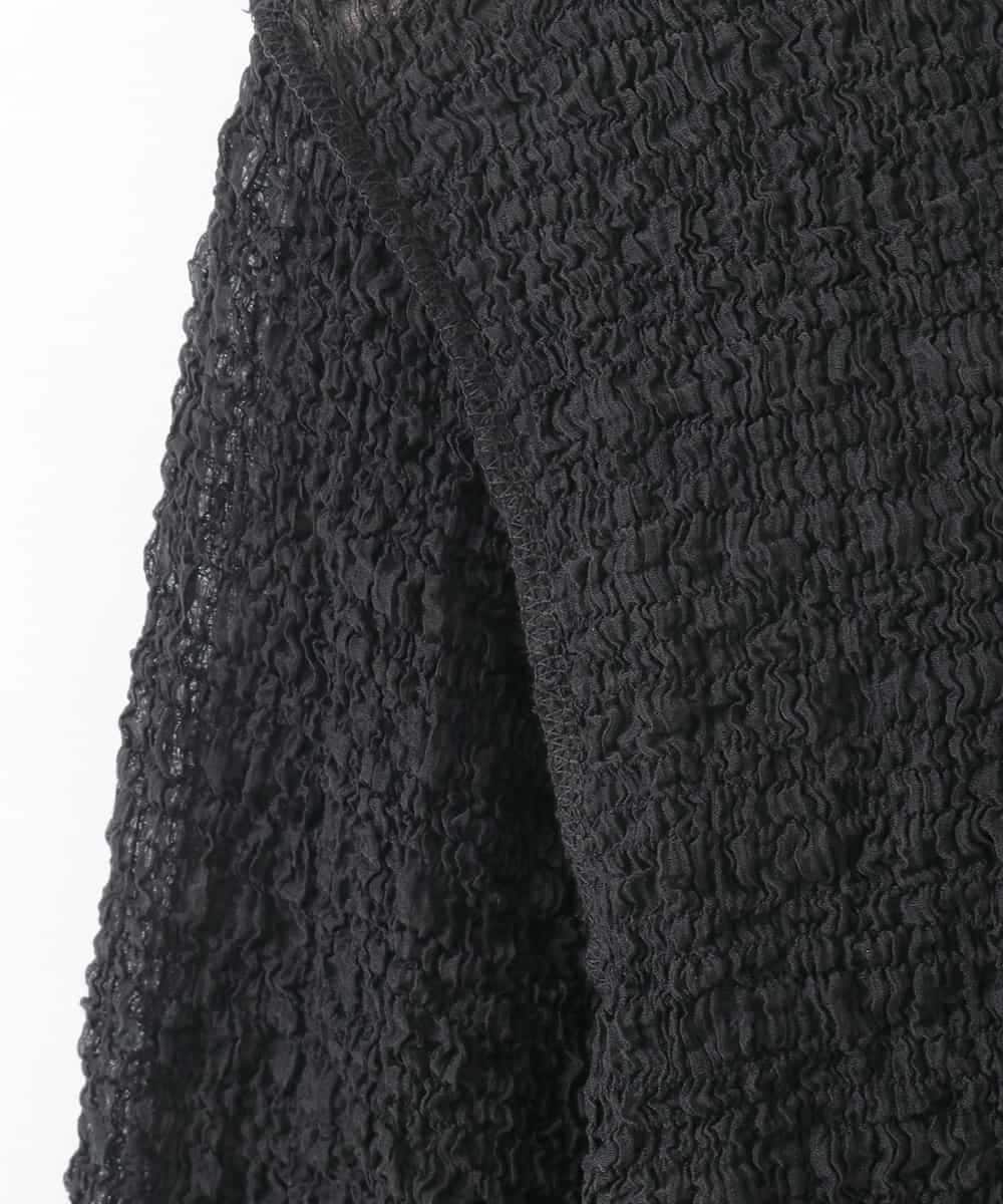 ZMKGE58098 al'aise modulation(アレーズモジュレーション) 【2WAY】シアーシャーリングデザインカットソー ブラック