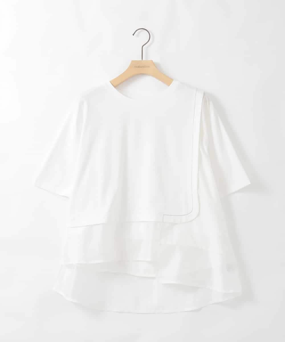 ZMKGE61089 al'aise modulation(アレーズモジュレーション) レイヤードデザインカットソー ホワイト