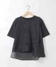 ZMKGE61089 al'aise modulation(アレーズモジュレーション) レイヤードデザインカットソー ブラック