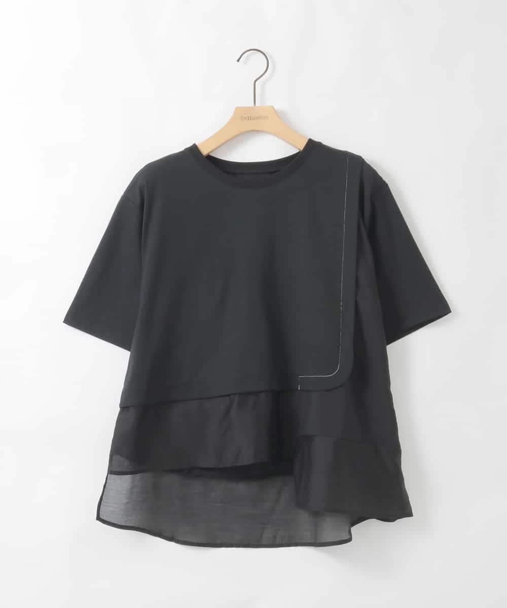 ZMKGE61089 al'aise modulation(アレーズモジュレーション) レイヤードデザインカットソー ブラック
