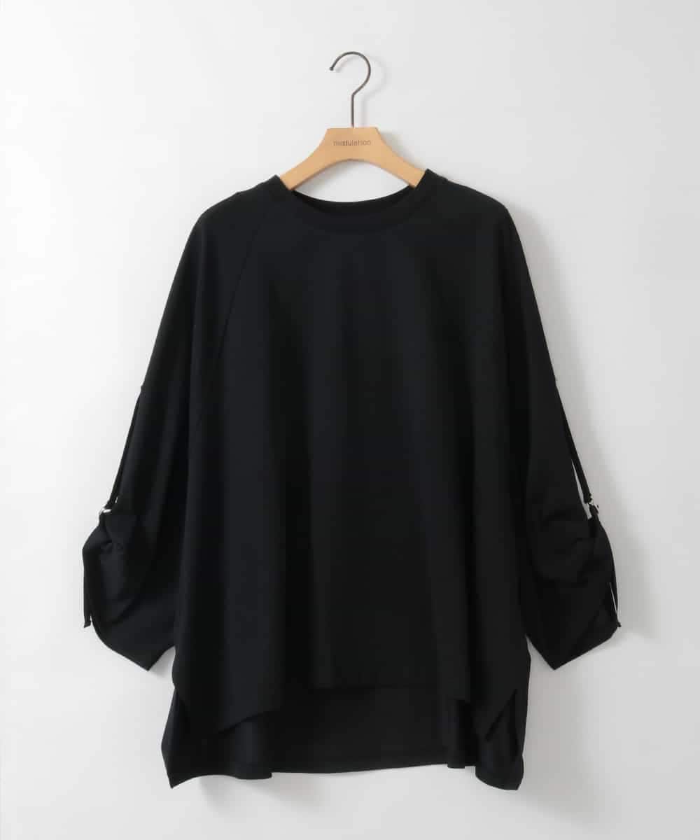 ZMKGE63128 al'aise modulation(アレーズモジュレーション) バックロゴビックトップス ブラック