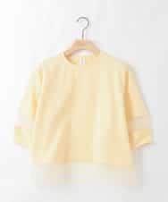 ZMKGE64099 al'aise modulation(アレーズモジュレーション) 【洗える/日本製】シアーアクセントデザインカットソー イエロー
