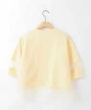 ZMKGE64099 al'aise modulation(アレーズモジュレーション) 【洗える/日本製】シアーアクセントデザインカットソー イエロー