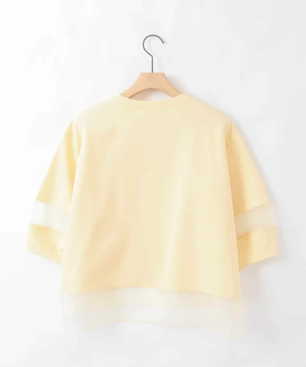 ZMKGE64099 al'aise modulation(アレーズモジュレーション) 【洗える/日本製】シアーアクセントデザインカットソー イエロー