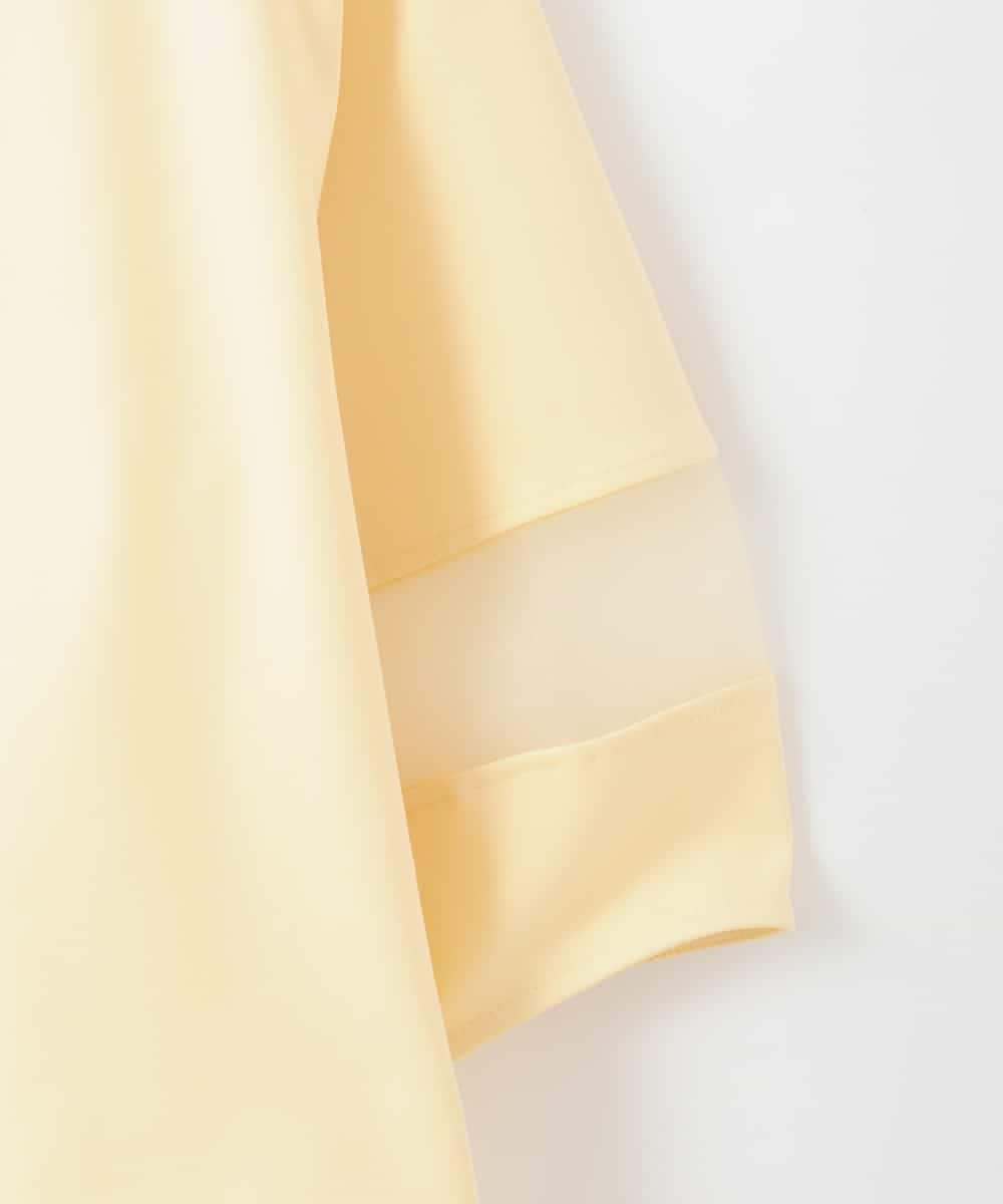 ZMKGE64099 al'aise modulation(アレーズモジュレーション) 【洗える/日本製】シアーアクセントデザインカットソー イエロー