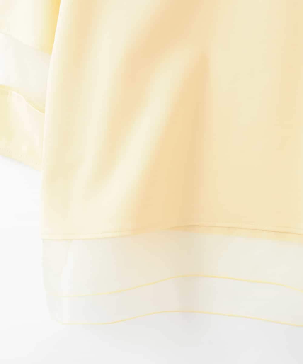 ZMKGE64099 al'aise modulation(アレーズモジュレーション) 【洗える/日本製】シアーアクセントデザインカットソー イエロー