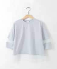 ZMKGE64099 al'aise modulation(アレーズモジュレーション) 【洗える/日本製】シアーアクセントデザインカットソー ライトブルー