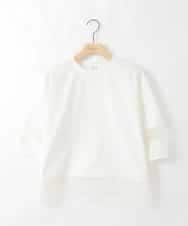 ZMKGE64099 al'aise modulation(アレーズモジュレーション) 【洗える/日本製】シアーアクセントデザインカットソー ホワイト