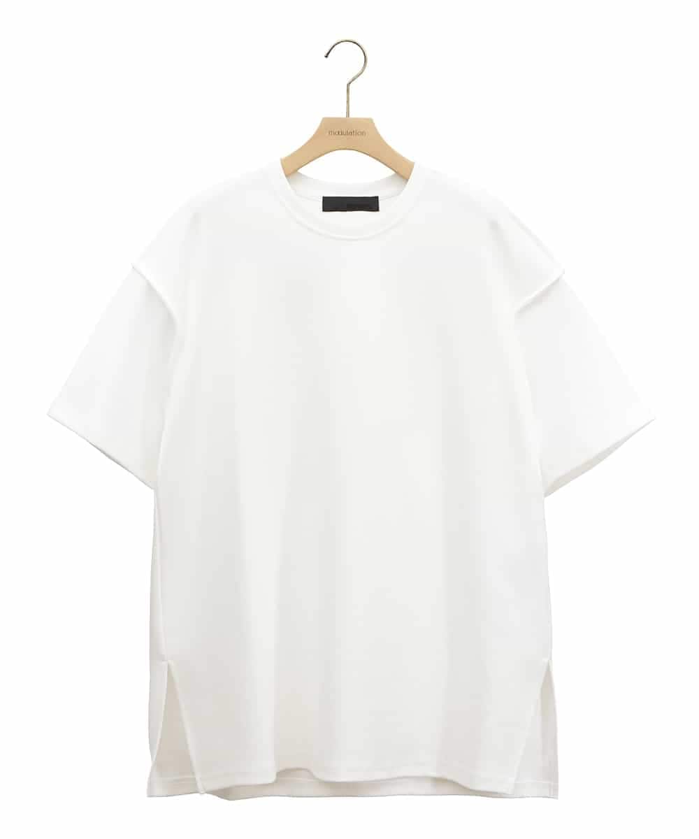 ZMKGQ23110 al'aise modulation(アレーズモジュレーション) フラワーグラフィックTシャツ ホワイト