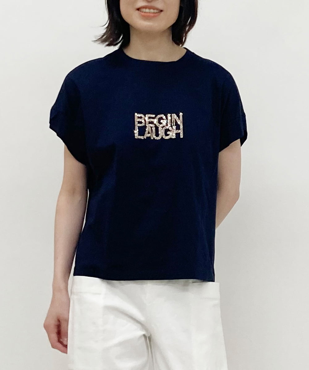 日本製】スパンコールロゴTシャツ(カットソー・Tシャツ) al'aise modulation(アレーズモジュレーション)｜イトキンオンラインストア