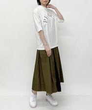 ZMKGT18099 al'aise modulation(アレーズモジュレーション) 【日本製】ボトルネックラウンドロゴ Tシャツ ホワイト