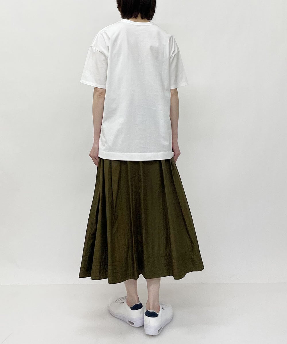 ZMKGT18099 al'aise modulation(アレーズモジュレーション) 【日本製】ボトルネックラウンドロゴ Tシャツ ホワイト