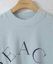 ZMKGT18099 al'aise modulation(アレーズモジュレーション) 【日本製】ボトルネックラウンドロゴ Tシャツ ライトブルー