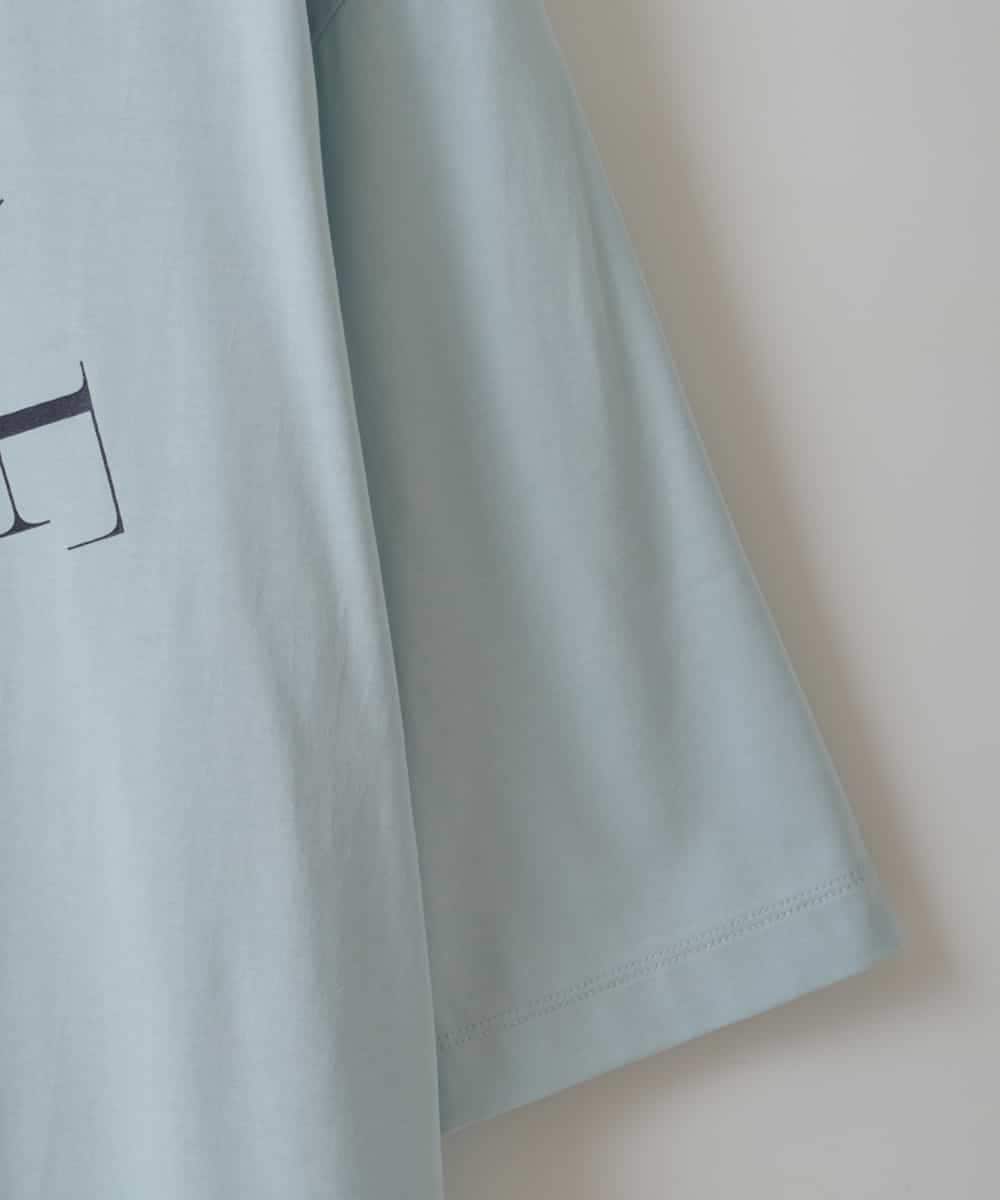 ZMKGT18099 al'aise modulation(アレーズモジュレーション) 【日本製】ボトルネックラウンドロゴ Tシャツ ライトブルー