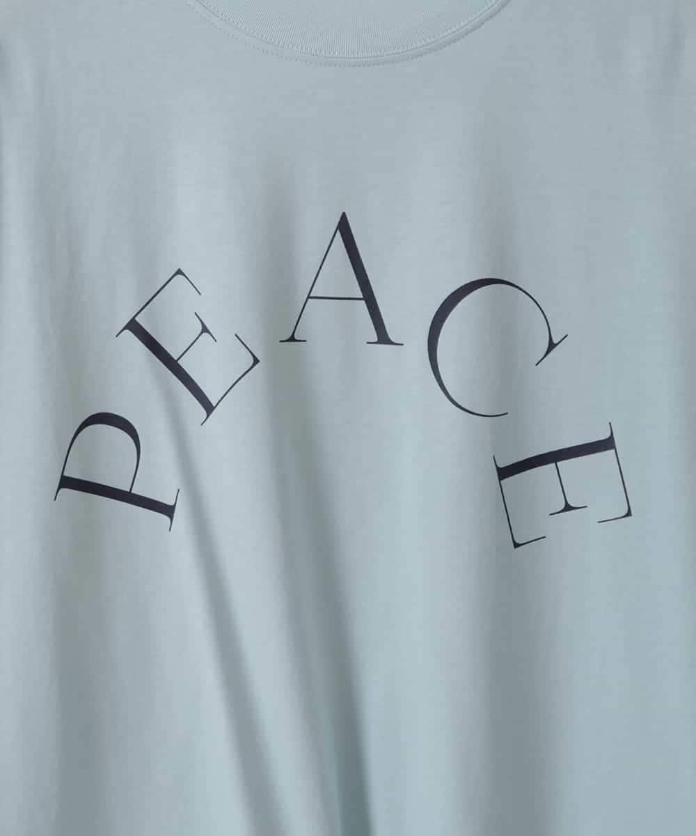 ZMKGT18099 al'aise modulation(アレーズモジュレーション) 【日本製】ボトルネックラウンドロゴ Tシャツ ライトブルー