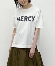 ZMKGT19089 al'aise modulation(アレーズモジュレーション) 【日本製】ドロップショルダーロゴ Tシャツ ホワイト