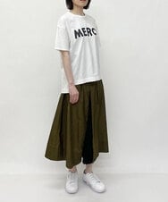 ZMKGT19089 al'aise modulation(アレーズモジュレーション) 【日本製】ドロップショルダーロゴ Tシャツ ホワイト