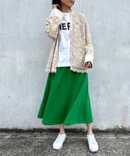 ZMKGT19089 al'aise modulation(アレーズモジュレーション) 【日本製】ドロップショルダーロゴ Tシャツ ホワイト