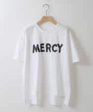 ZMKGT19089 al'aise modulation(アレーズモジュレーション) 【日本製】ドロップショルダーロゴ Tシャツ ホワイト