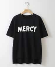 ZMKGT19089 al'aise modulation(アレーズモジュレーション) 【日本製】ドロップショルダーロゴ Tシャツ ブラック