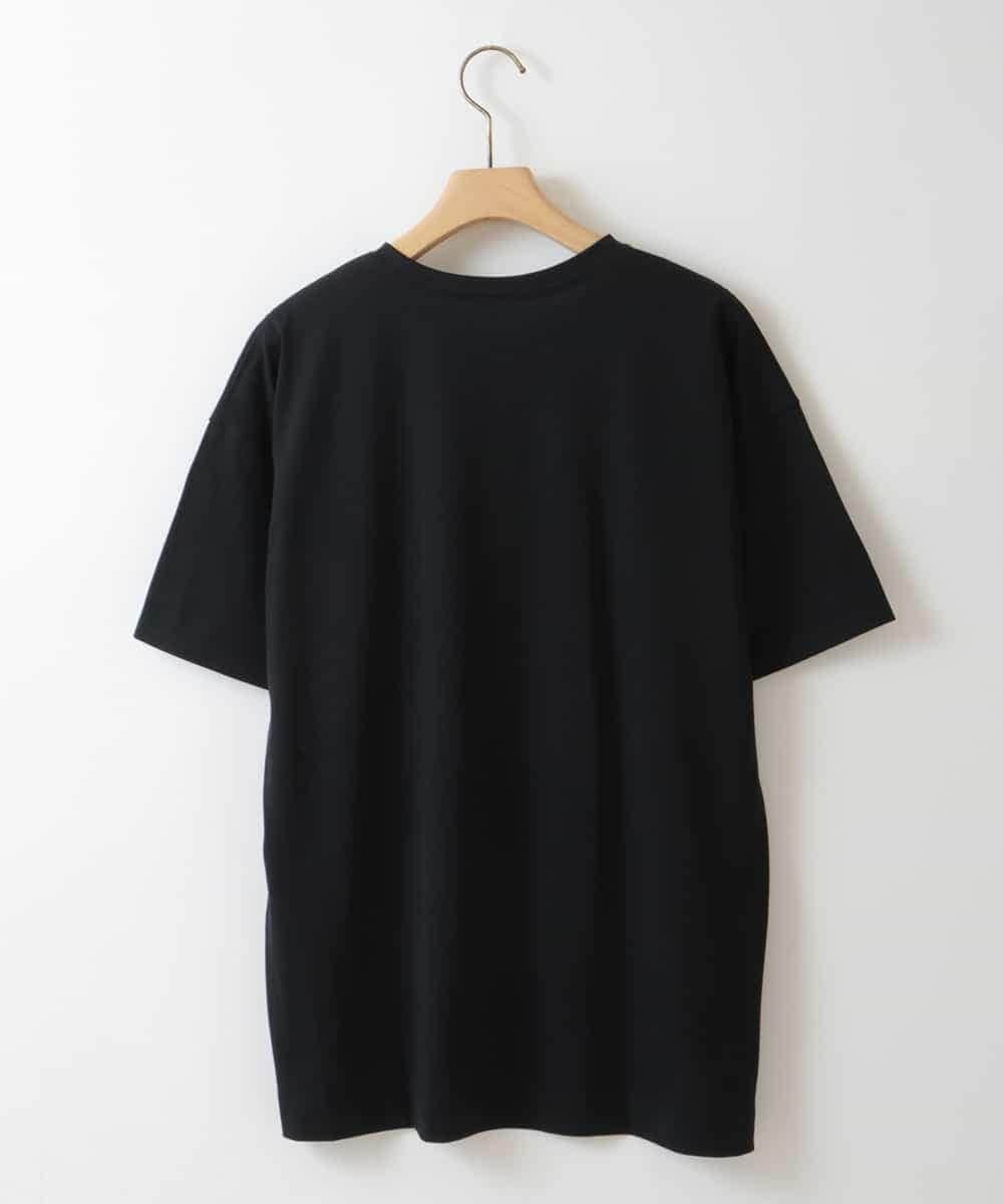 ZMKGT19089 al'aise modulation(アレーズモジュレーション) 【日本製】ドロップショルダーロゴ Tシャツ ブラック