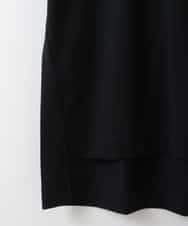 ZMKGT19089 al'aise modulation(アレーズモジュレーション) 【日本製】ドロップショルダーロゴ Tシャツ ブラック