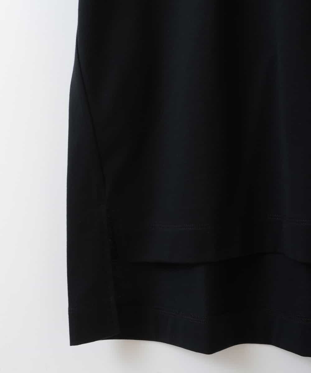 ZMKGT19089 al'aise modulation(アレーズモジュレーション) 【日本製】ドロップショルダーロゴ Tシャツ ブラック