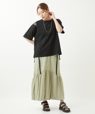 ZMKGW33063 al'aise modulation(アレーズモジュレーション) ショルダーアクセントTシャツ ブラック