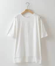 ZMKGW33063 al'aise modulation(アレーズモジュレーション) ショルダーアクセントTシャツ ホワイト