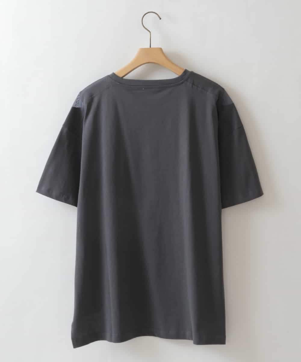 ZMKGW33063 al'aise modulation(アレーズモジュレーション) ショルダーアクセントTシャツ ダークグレー