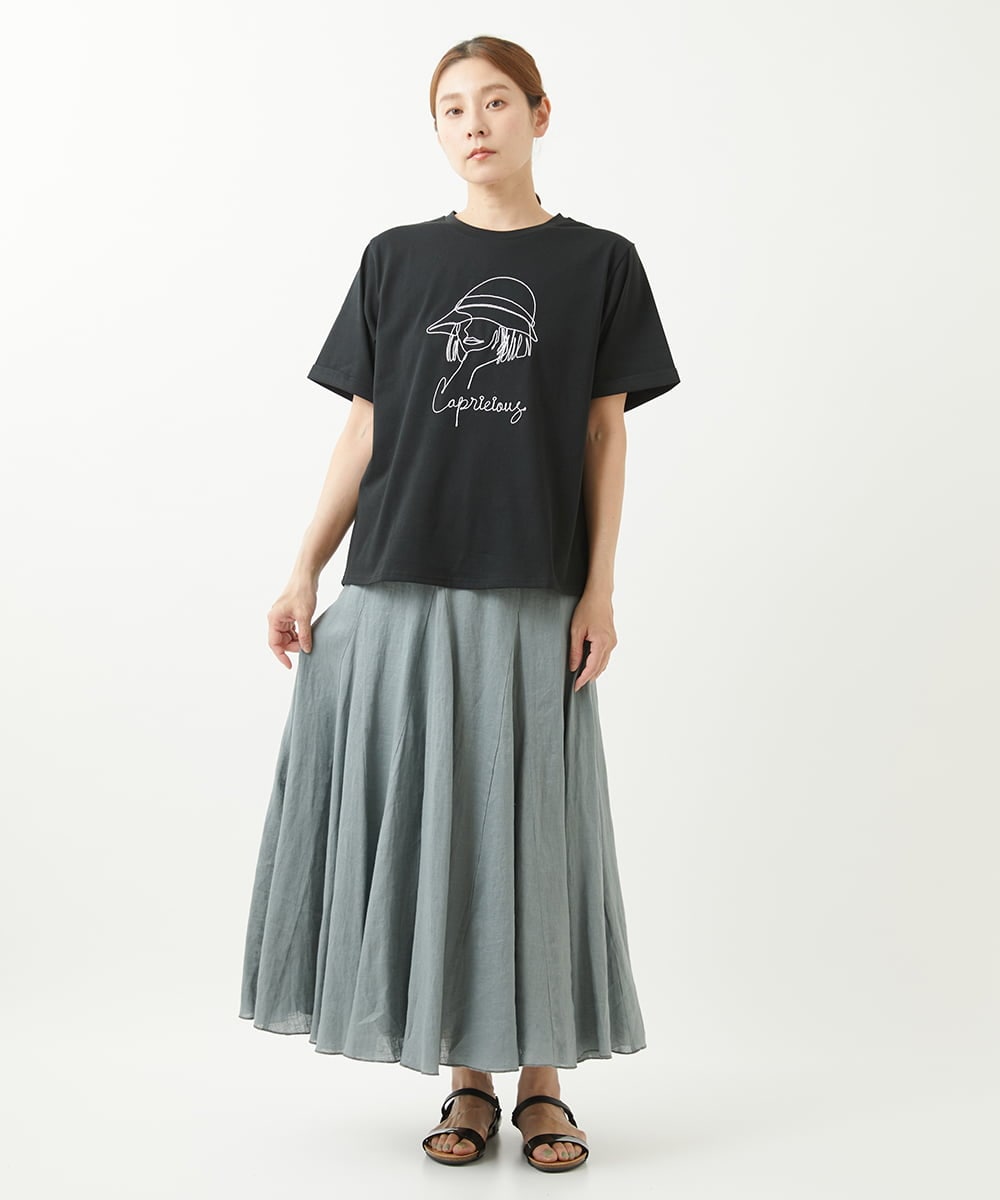 ZMKGW35100 al'aise modulation(アレーズモジュレーション) コード刺繍Tシャツ ブラック