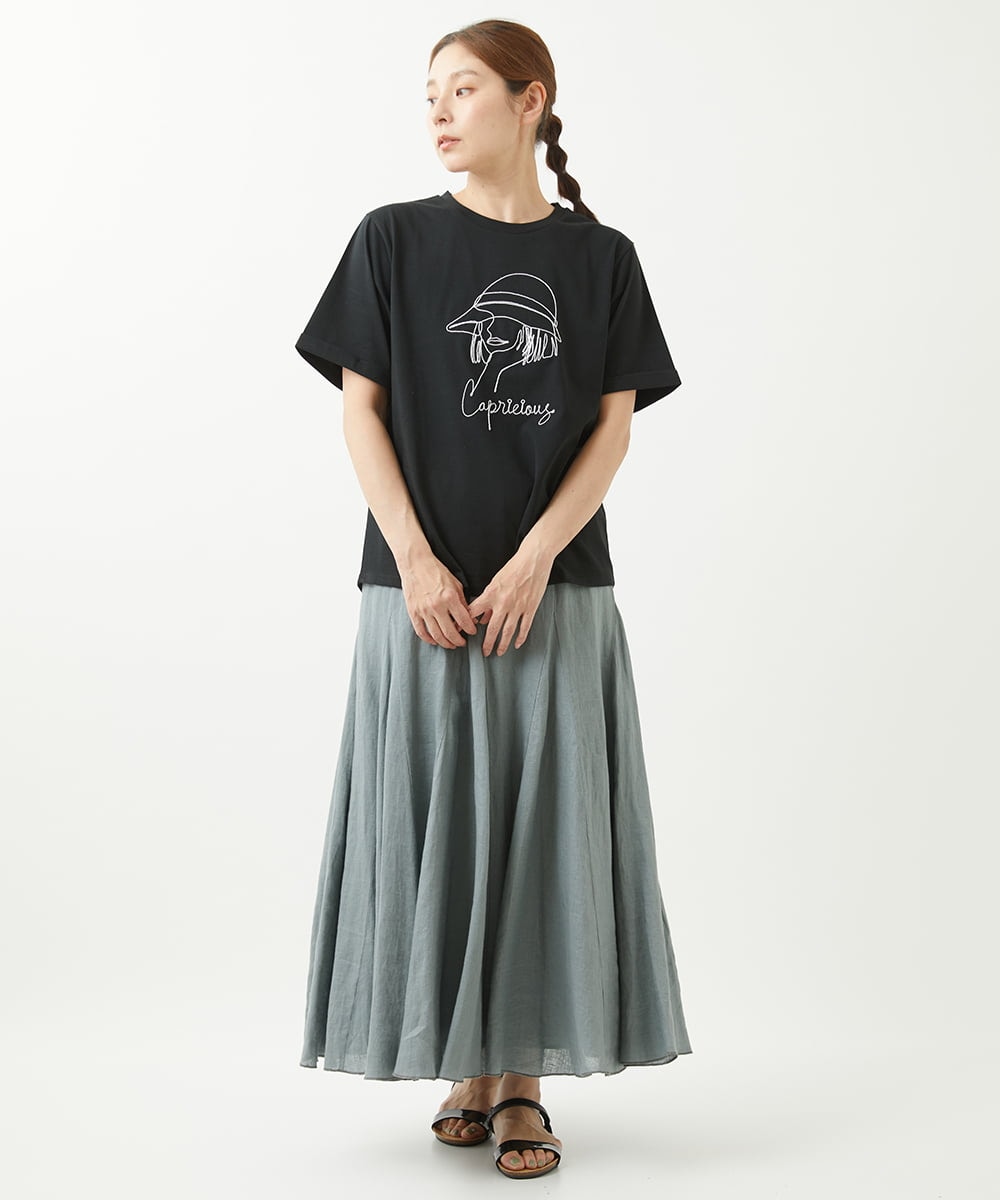 ZMKGW35100 al'aise modulation(アレーズモジュレーション) コード刺繍Tシャツ ブラック