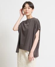 ZMKGW39080 al'aise modulation(アレーズモジュレーション) ロゴ刺繍ドルマンカットソー ダークグレー