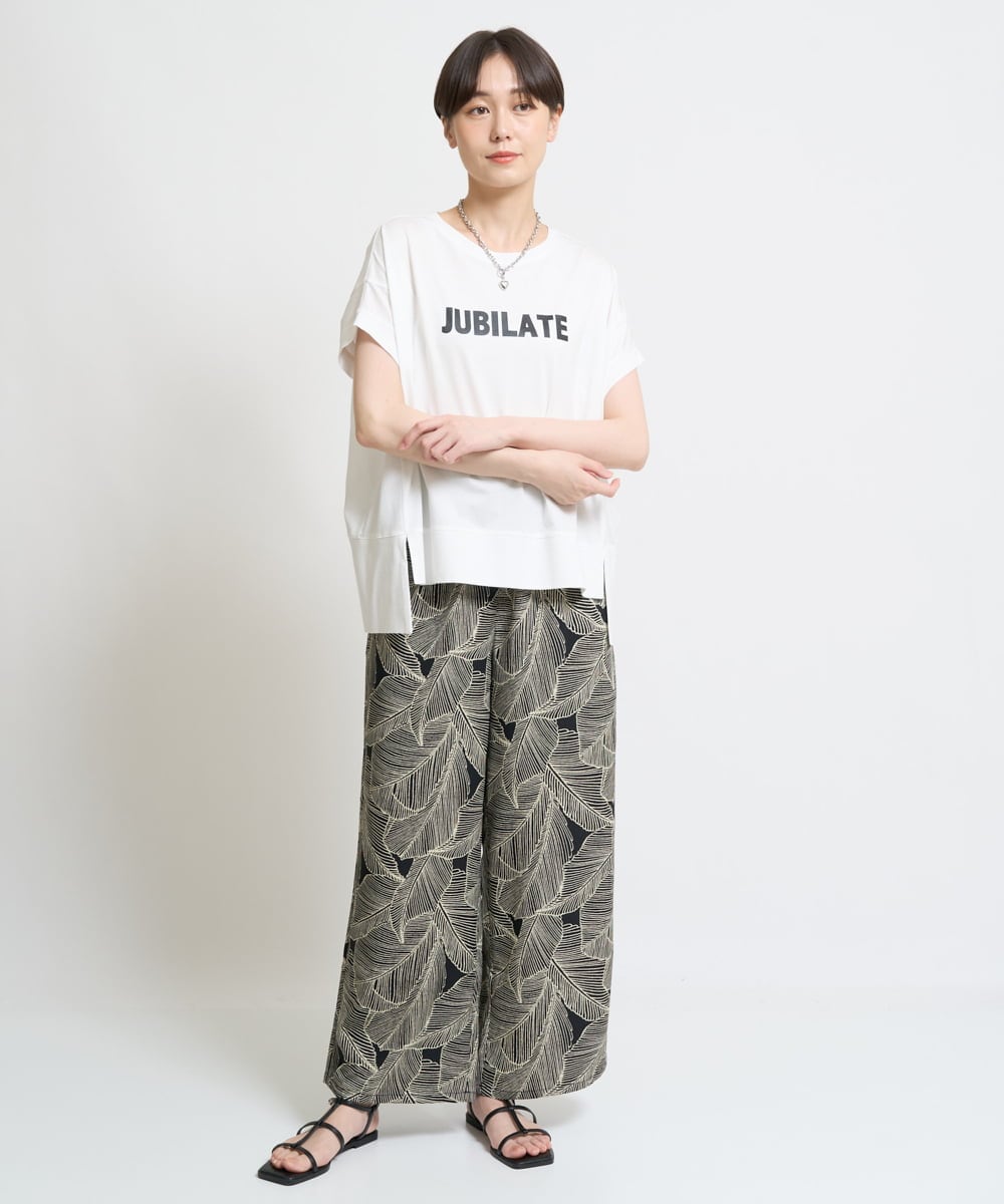 ZMKGW40085 al'aise modulation(アレーズモジュレーション) ロゴプリントボックスTシャツ ホワイト