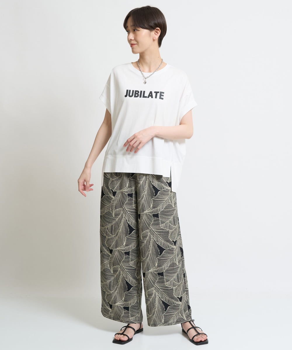 ZMKGW40085 al'aise modulation(アレーズモジュレーション) ロゴプリントボックスTシャツ ホワイト