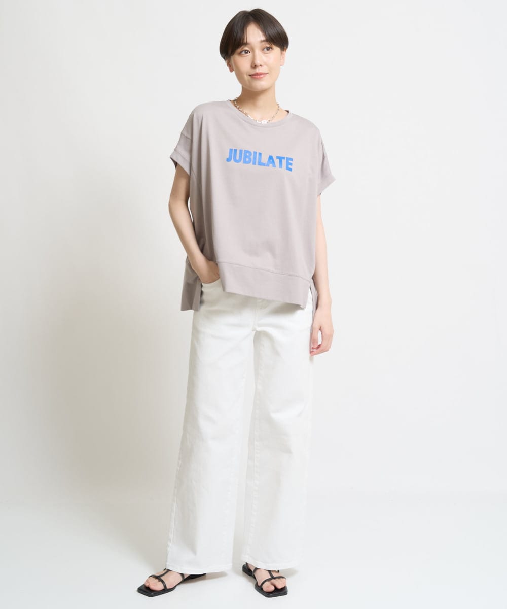 ZMKGW40085 al'aise modulation(アレーズモジュレーション) ロゴプリントボックスTシャツ グレー