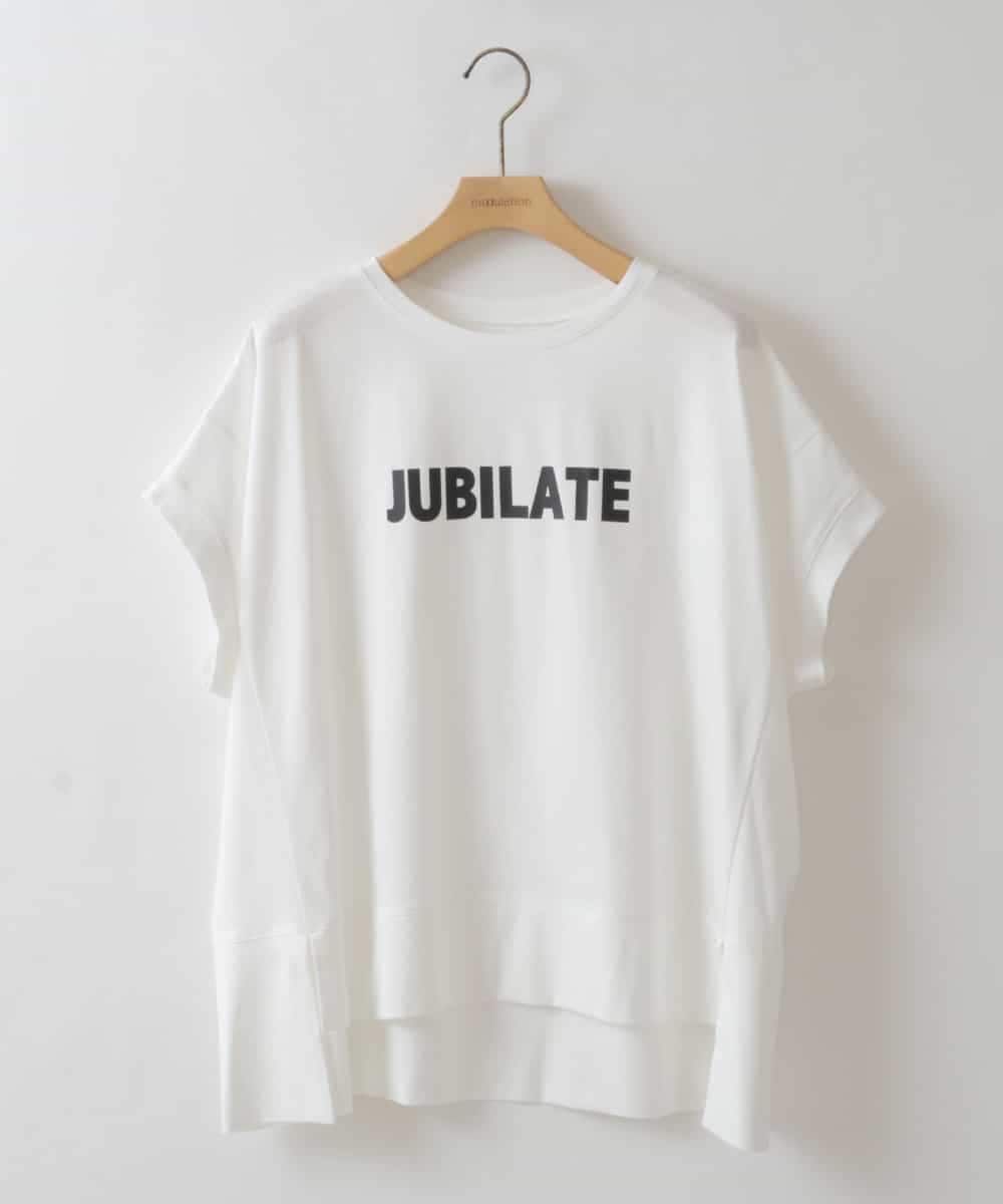 ZMKGW40085 al'aise modulation(アレーズモジュレーション) ロゴプリントボックスTシャツ ホワイト